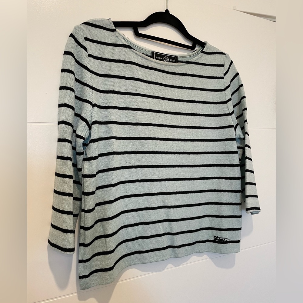 St. John Sport Marie Gray Striped Sweater